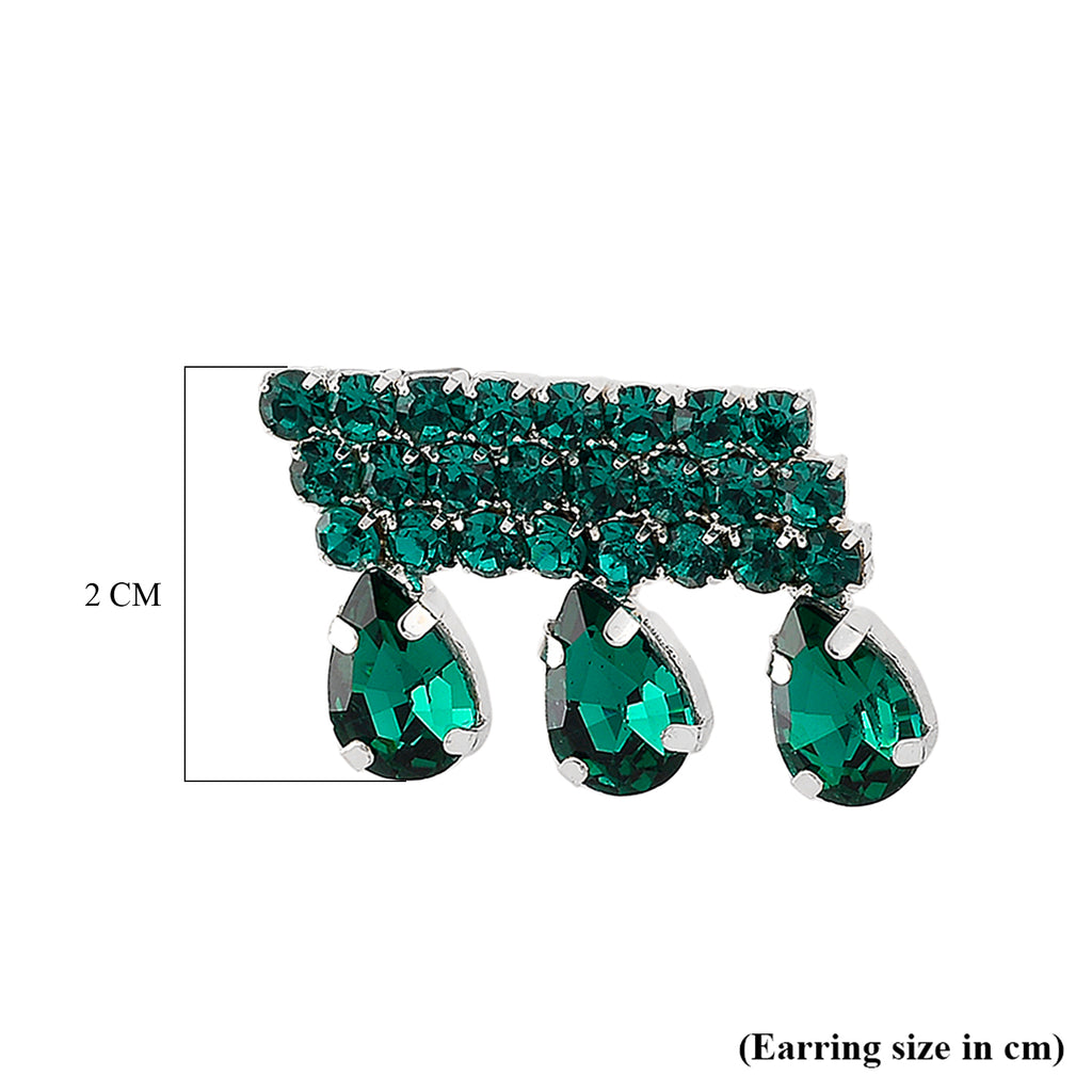 Green Crystal Earring with Push Back_8356627_5
