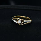 Royal Bali Collection - D'Joy Moissanite Solitaire Heart Ring in 18K Vermeil Yellow Gold Plated Sterling Silver_8356875_6