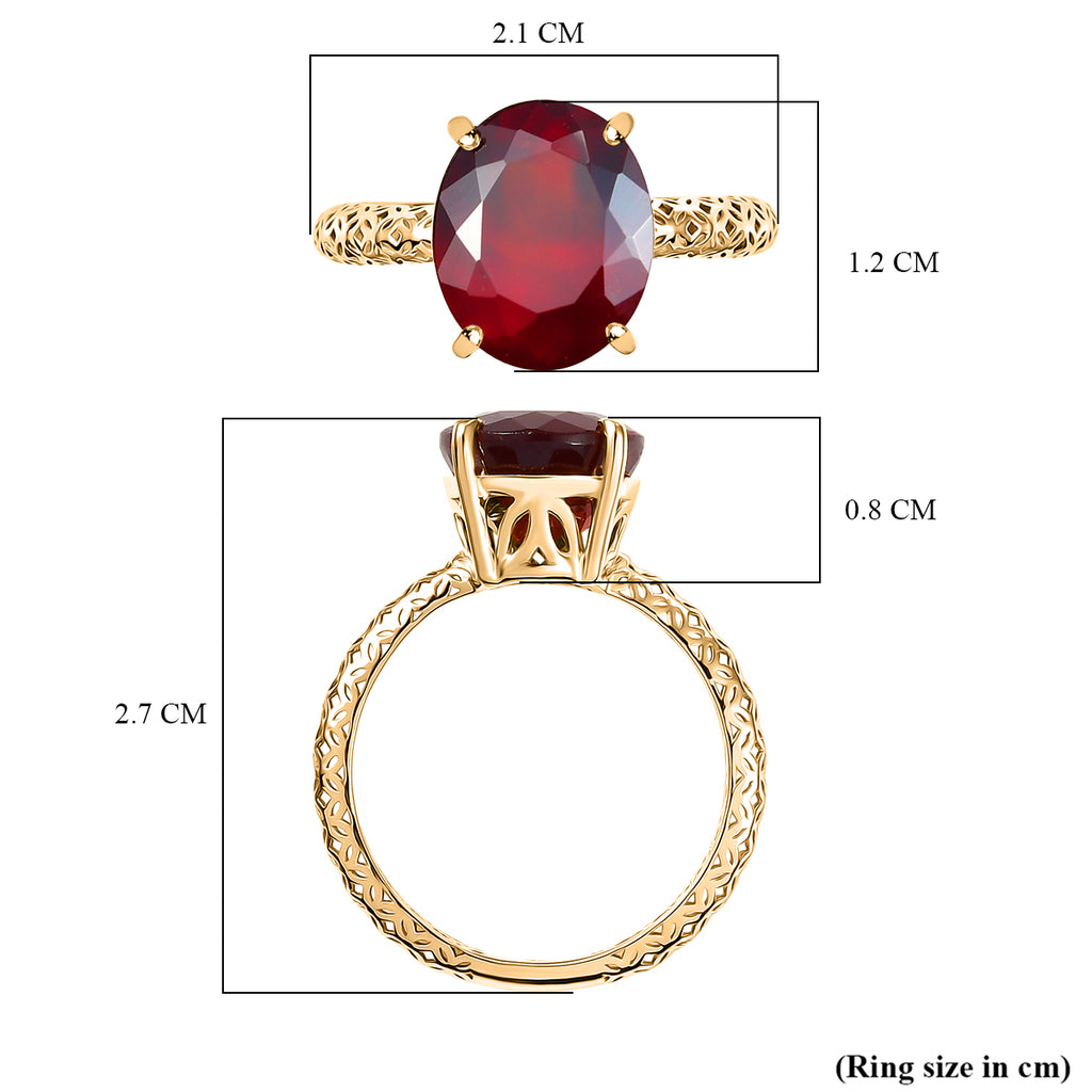 Very Rare Size- Luxoro 9K Yellow Gold Ceylon Hessonite Garnet Solitaire Ring 4.50 Ct._8357010_5