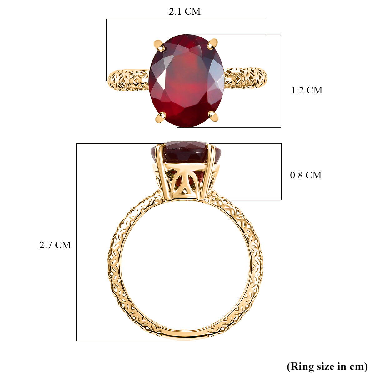 Very Rare Size- Luxoro 9K Yellow Gold Ceylon Hessonite Garnet Solitaire Ring 4.50 Ct. V32530664 6