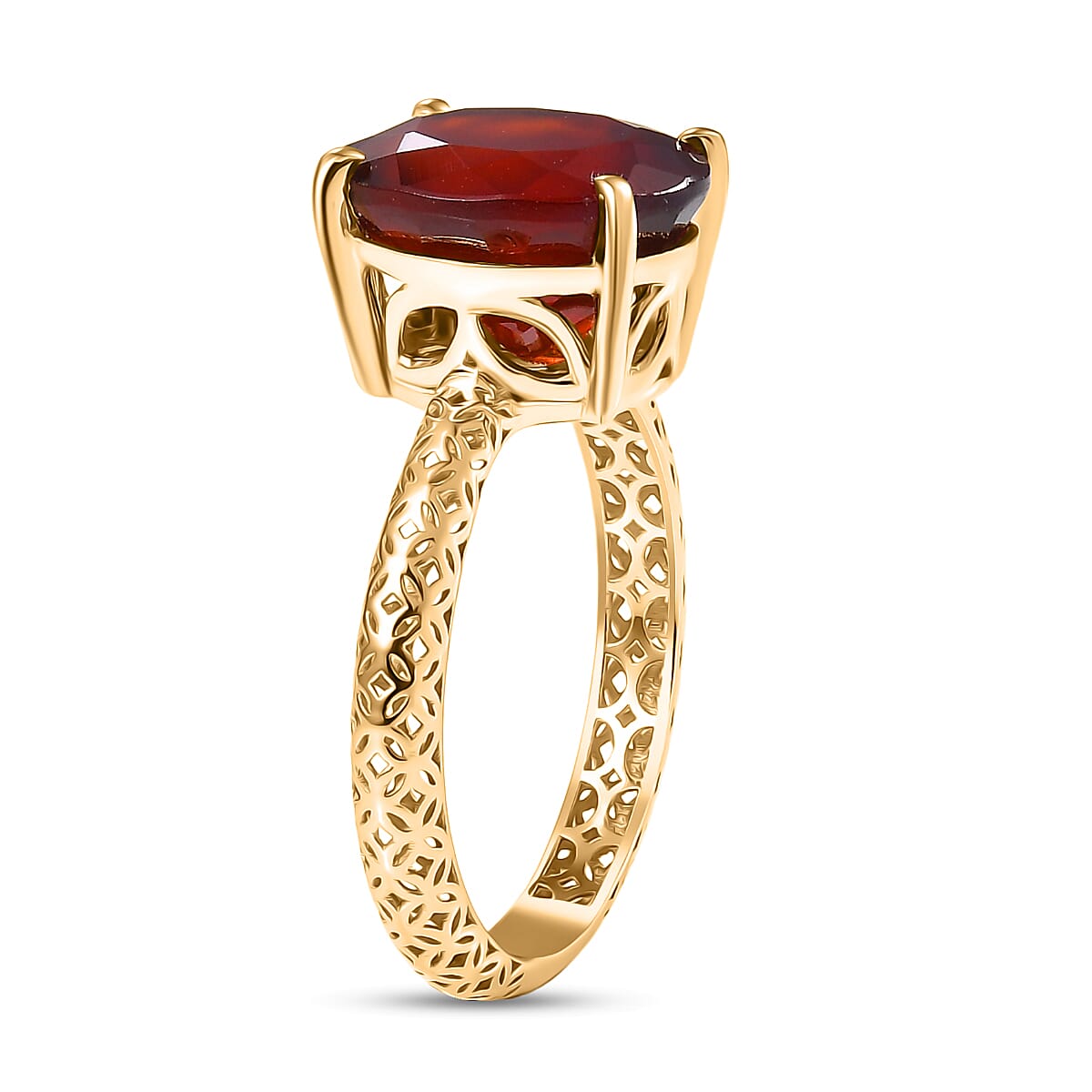 Very Rare Size- Luxoro 9K Yellow Gold Ceylon Hessonite Garnet Solitaire Ring 4.50 Ct. V32518086 4