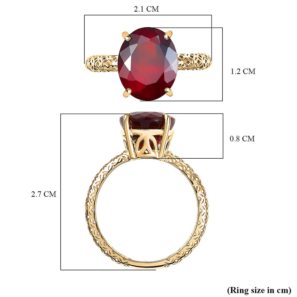 Very Rare Size- Luxoro 9K Yellow Gold Ceylon Hessonite Garnet Solitaire Ring 4.50 Ct._8357012_5