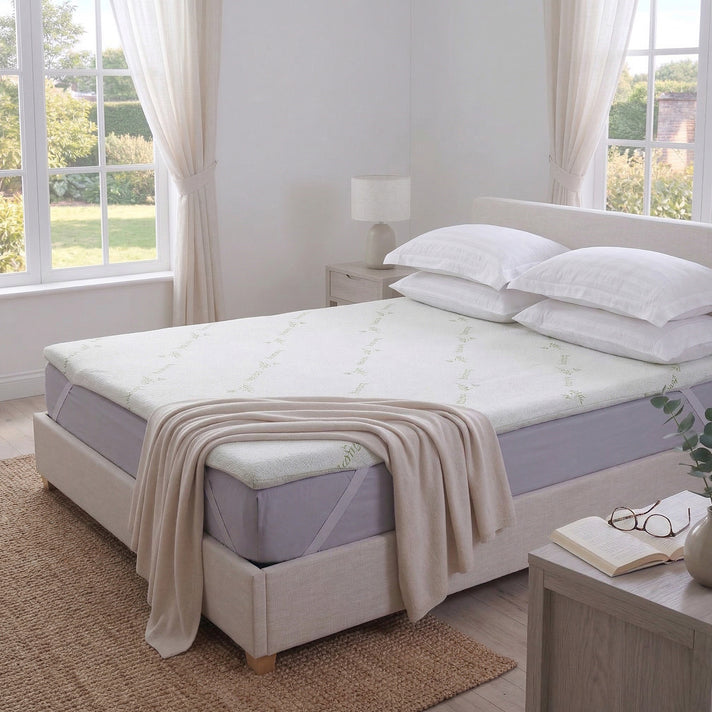 Hush Haven Memory Foam Mattress Topper with Bamboo Cover - High-Density Support (135x190x4cm) - Double 8357105 1
