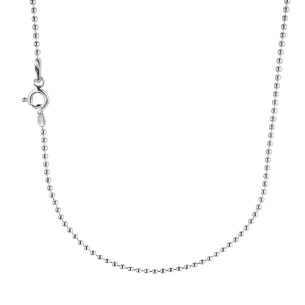 Sterling Silver Bead Necklace (Size - 30)_8357141