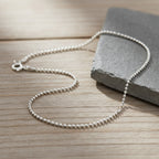 Sterling Silver Bead Necklace (Size - 30)_8357141_1