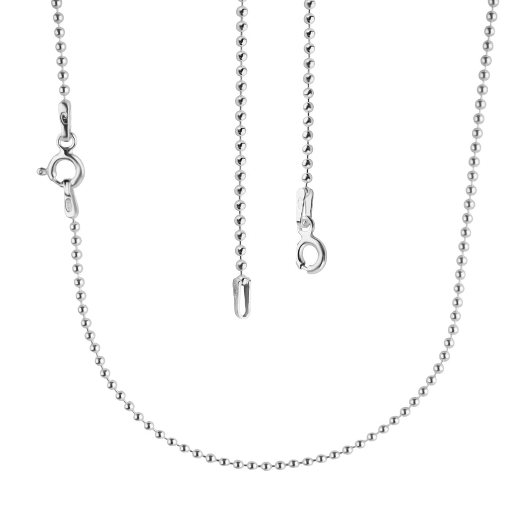 Sterling Silver Bead Necklace (Size - 30)_8357141_3