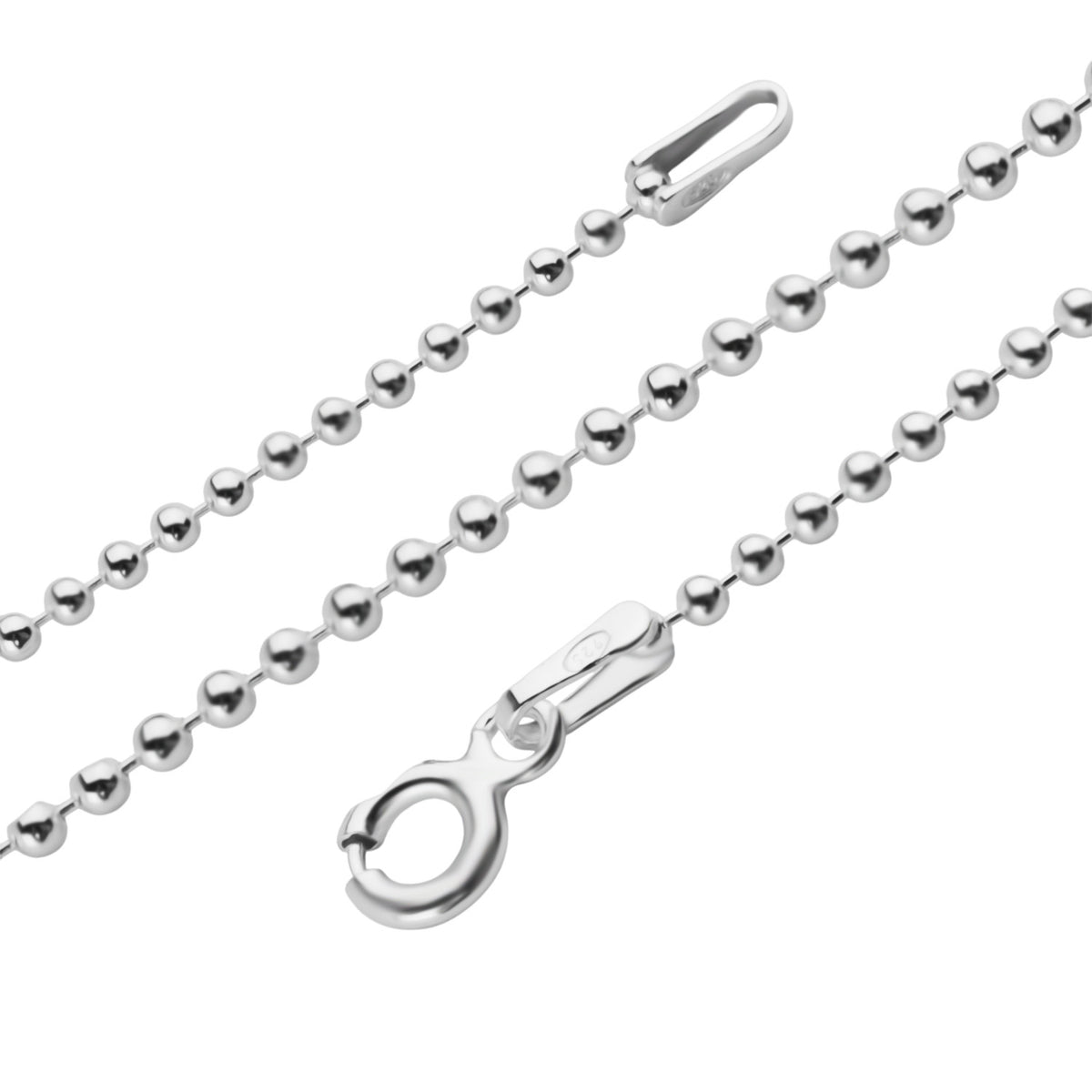 Sterling Silver Bead Necklace (Size - 30) 8357141 4