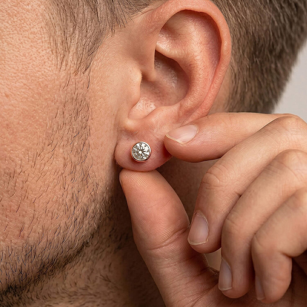 Luxuriant - Lab Grown Diamond (SI-GH) Earring with Ball Back in 18K Vermeil Rose Gold Plated Sterling Silver 1.00 Ct.