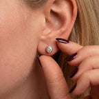 Luxuriant - Lab Grown Diamond (SI-GH) Earring with Ball Back in 18K Vermeil Rose Gold Plated Sterling Silver 1.00 Ct.