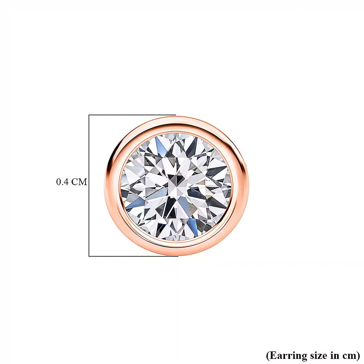 LUXURIANT 1 Ct. Lab Grown Diamond SI G-H Stud, Solitaire Earring with Ball Back in 18K Vermeil Rose Gold Plated Sterling Silver V32605831 7