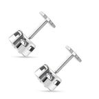 Luxuriant - Lab Grown Diamond (SI/G-H) Stud Earring with Screw Back in Rhodium Overlay Sterling Silver 0.50 Ct._8357223_4