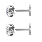 Luxuriant - Lab Grown Diamond (SI/G-H) Stud Earring with Screw Back in Rhodium Overlay Sterling Silver 0.50 Ct._8357223_5