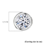 Luxuriant - Lab Grown Diamond (SI/G-H) Stud Earring with Screw Back in Rhodium Overlay Sterling Silver 0.50 Ct._8357223_6