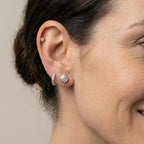 Luxuriant - Lab Grown Diamond (SI-GH) Earring with Ball Back in Rhodium Overlay Sterling Silver 1.00 Ct.