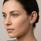 Luxuriant - Lab Grown Diamond (SI-GH) Earring with Ball Back in Rhodium Overlay Sterling Silver 1.00 Ct.