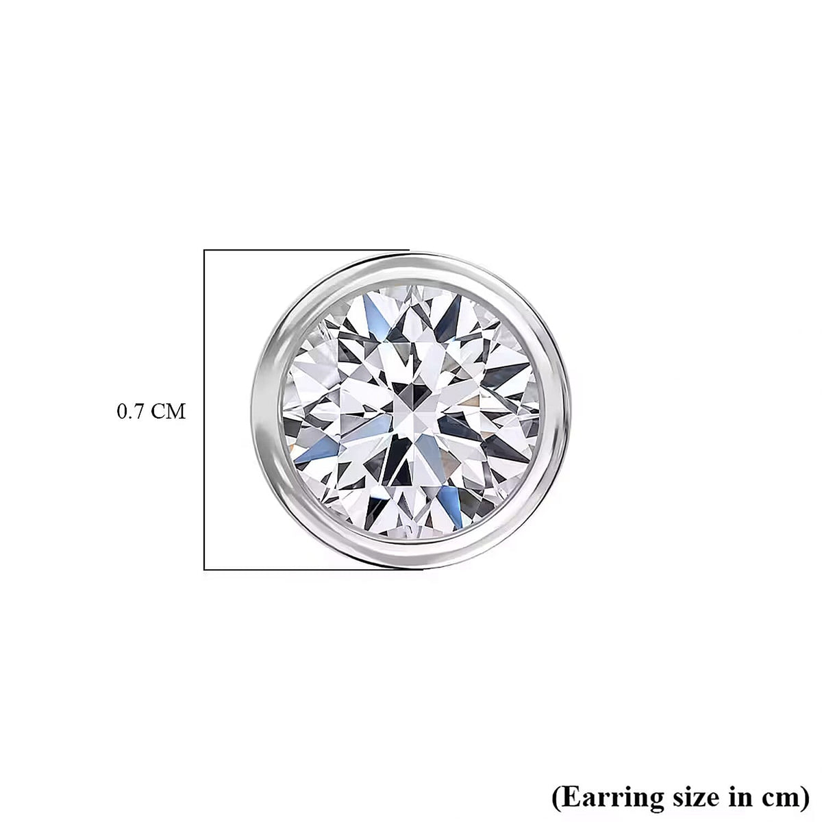 LUXURIANT 1 Ct. Lab Grown Diamond Poke Free Solitaire Stud Earring with Ball Back in Rhodium Overlay Sterling Silver (SI-GH) 8357232 7