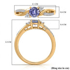 D'Joy - Tanzanite & Moissanite Ring in 18K Vermeil Yellow Gold Plated Sterling Silver_8357234_7