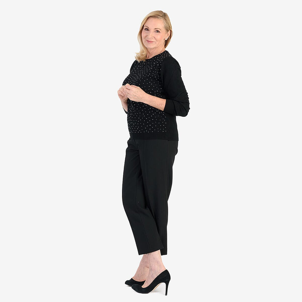 Pure And Natural Super Soft Sparkling Jumper (Size 12) - Black_8357501_2