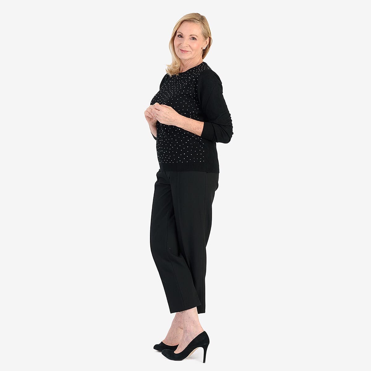 Pure And Natural Super Soft Sparkling Jumper (Size 12) - Black V32516294 2