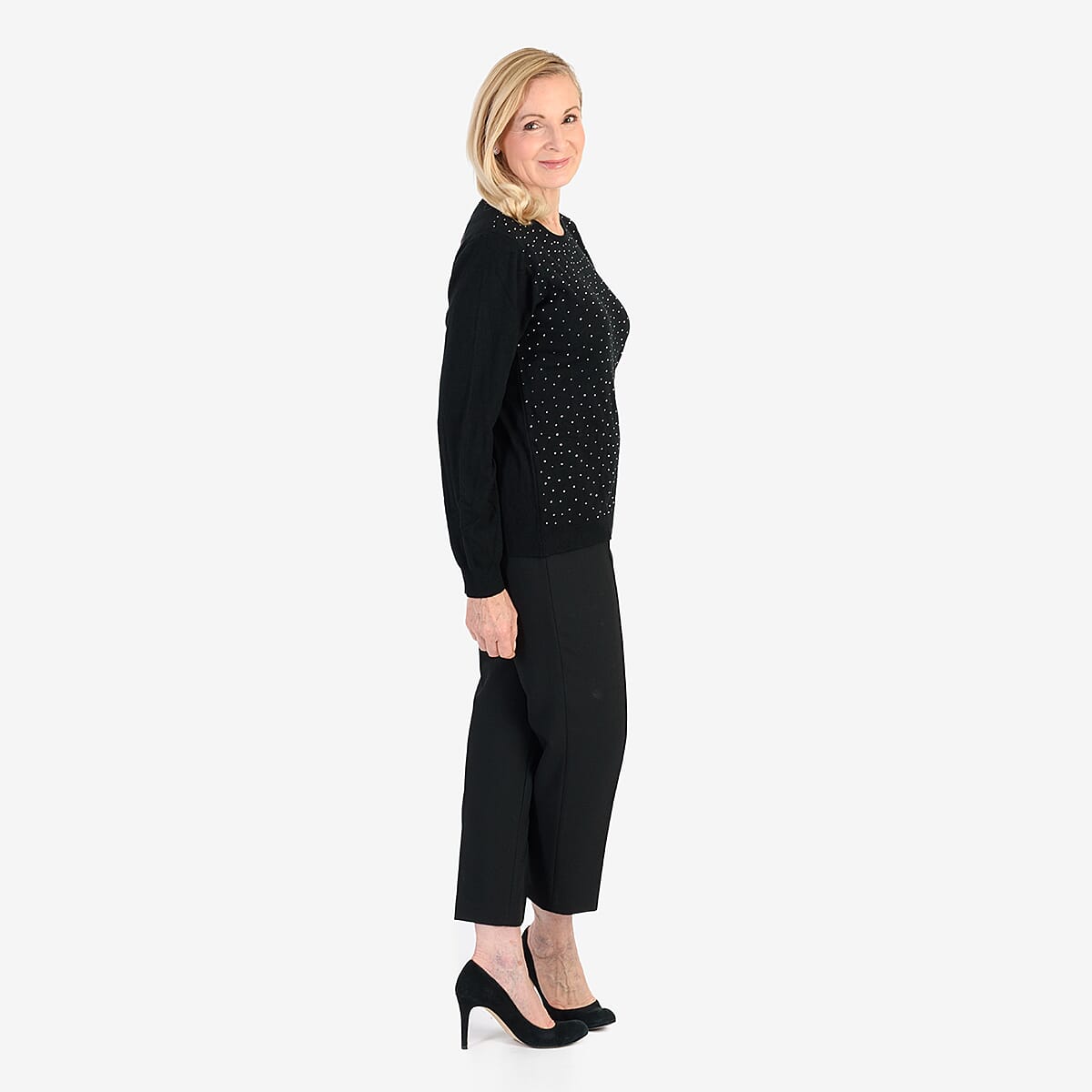 Pure And Natural Super Soft Sparkling Jumper (Size 12) - Black V32516294 4