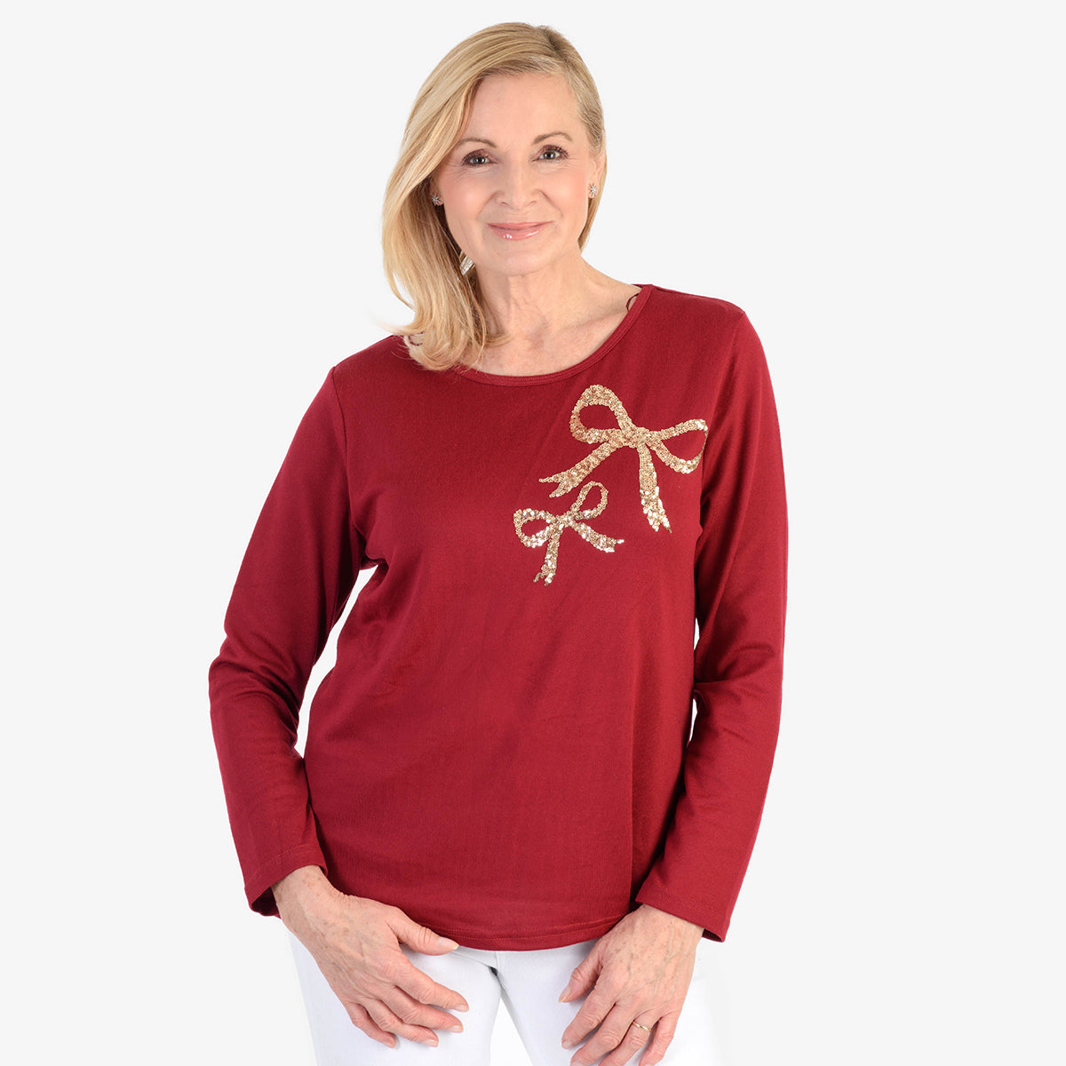 Beaumonde Women's Sequin Bow Jumper V32531726 0