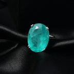 D'Joy Emeraldine Triplet Quartz Solitaire Ring in Rhodium Overlay Sterling Silver 27.13 Ct, Silver Wt. 5.74 Gms._8357921_1