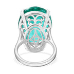 D'Joy Emeraldine Triplet Quartz Solitaire Ring in Rhodium Overlay Sterling Silver 27.13 Ct, Silver Wt. 5.74 Gms._8357921_4
