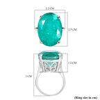 D'Joy Emeraldine Triplet Quartz Solitaire Ring in Rhodium Overlay Sterling Silver 27.13 Ct, Silver Wt. 5.74 Gms._8357921_5