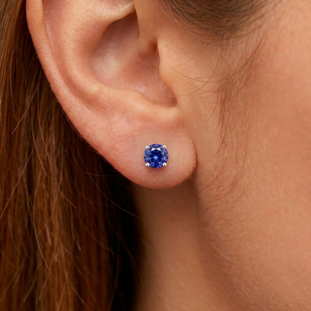 RHAPSODY - 950 Platinum AAAA Tanzanite Intense Vivid Solitaire Earring with Screw Back 2.70 Ct 8358294 2