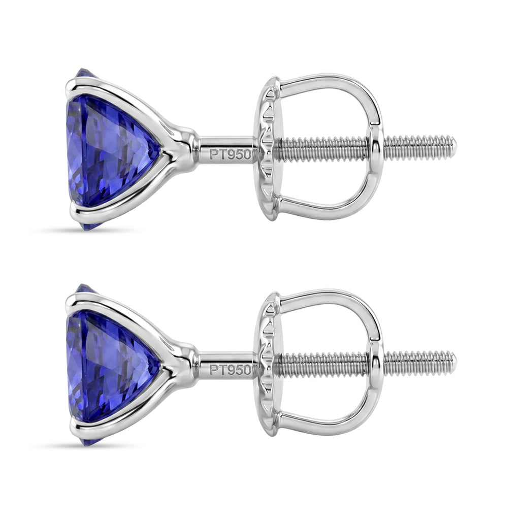 RHAPSODY - 950 Platinum AAAA Tanzanite Intense Vivid Solitaire Earring with Screw Back 2.70 Ct_8358294_4
