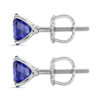 RHAPSODY - 950 Platinum AAAA Tanzanite Intense Vivid Solitaire Earring with Screw Back 2.70 Ct_8358294_4