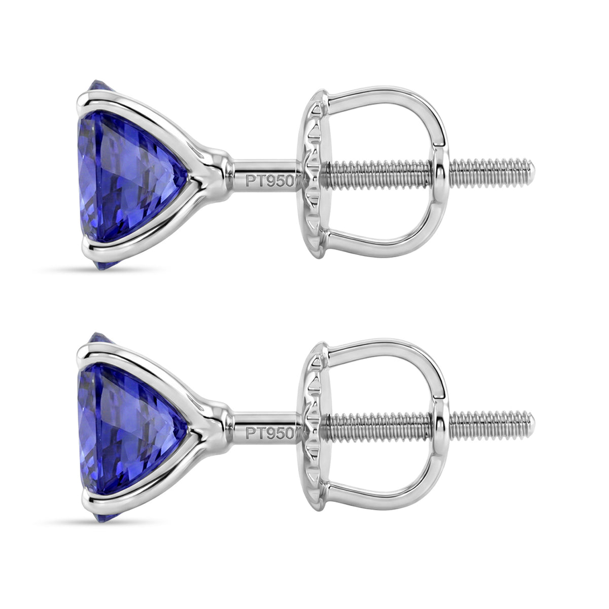 RHAPSODY - 950 Platinum AAAA Tanzanite Intense Vivid Solitaire Earring with Screw Back 2.70 Ct V32570554 5
