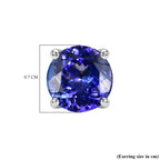 RHAPSODY - 950 Platinum AAAA Tanzanite Intense Vivid Solitaire Earring with Screw Back 2.70 Ct_8358294_5