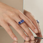 RHAPSODY - 950 Platinum AAAA Tanzanite Trilogy Ring 4.00 Ct, Platinum Wt. 5.00 Gms_8358316_2