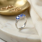 RHAPSODY - 950 Platinum AAAA Tanzanite Trilogy Ring 4.00 Ct, Platinum Wt. 5.00 Gms_8358316_3