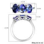 RHAPSODY - 950 Platinum AAAA Tanzanite Trilogy Ring 4.00 Ct, Platinum Wt. 5.00 Gms_8358316_5