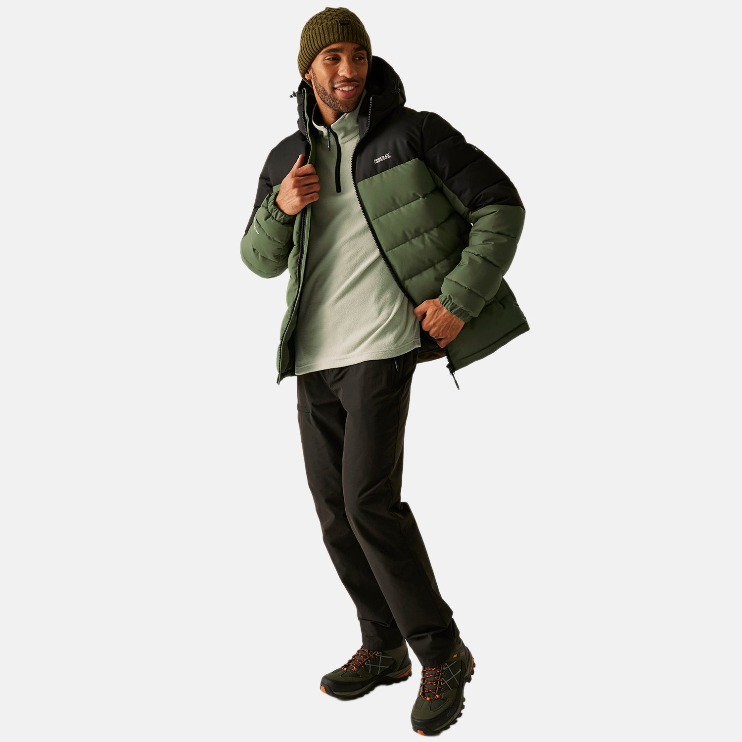 Regatta Mens Padded Jacket With Hood (Size M) - Black 8358976 0