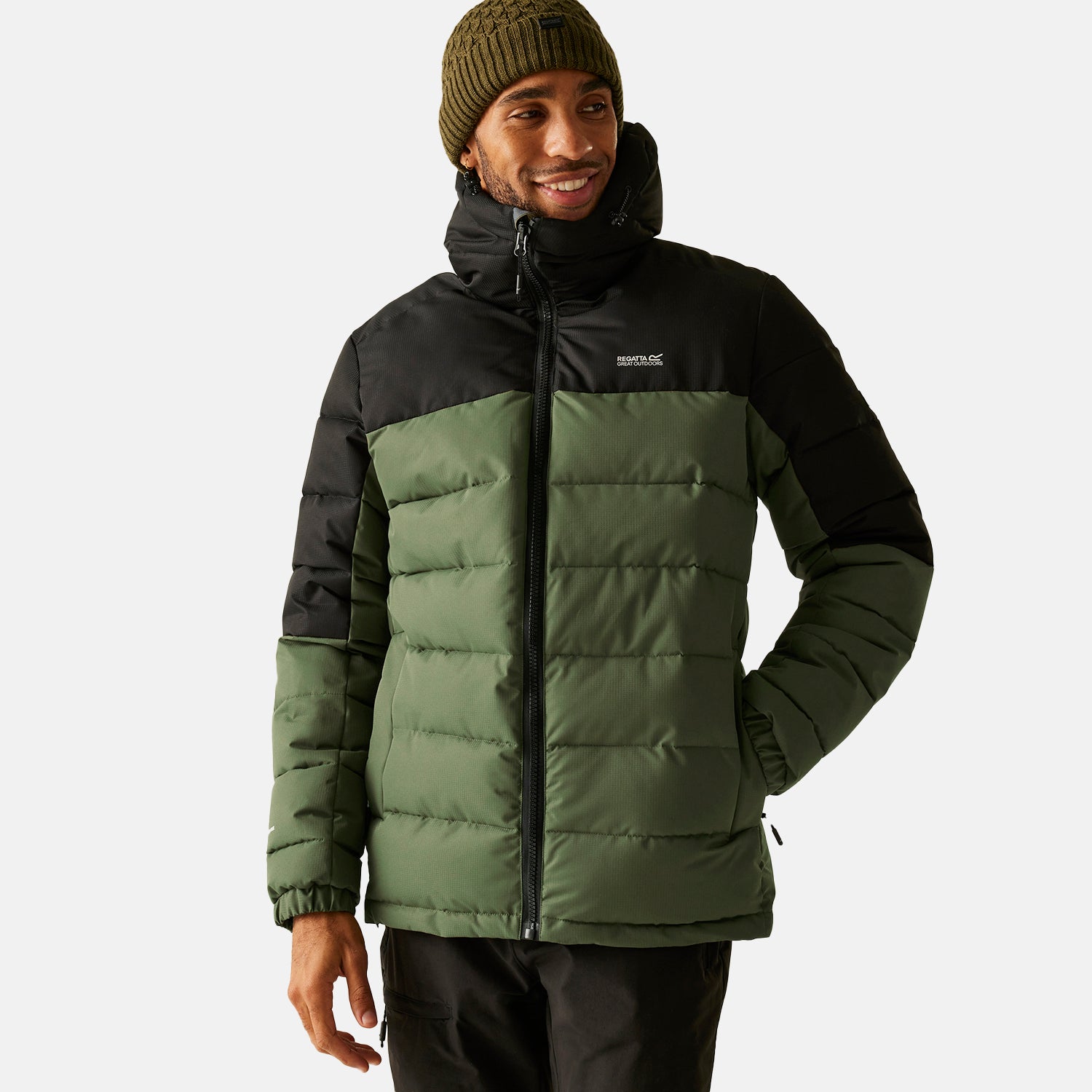 Regatta Mens Padded Jacket With Hood (Size M) - Black 8358976 2