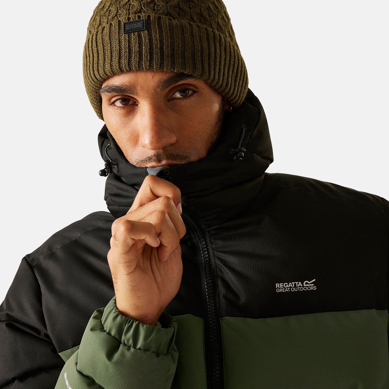 Regatta Mens Padded Jacket With Hood (Size M) - Black 8358976 5