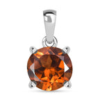 D'Joy Ceylon Hessonite Garnet Solitaire Pendant in Platinum Overlay Sterling Silver 1.62 Ct._8358995