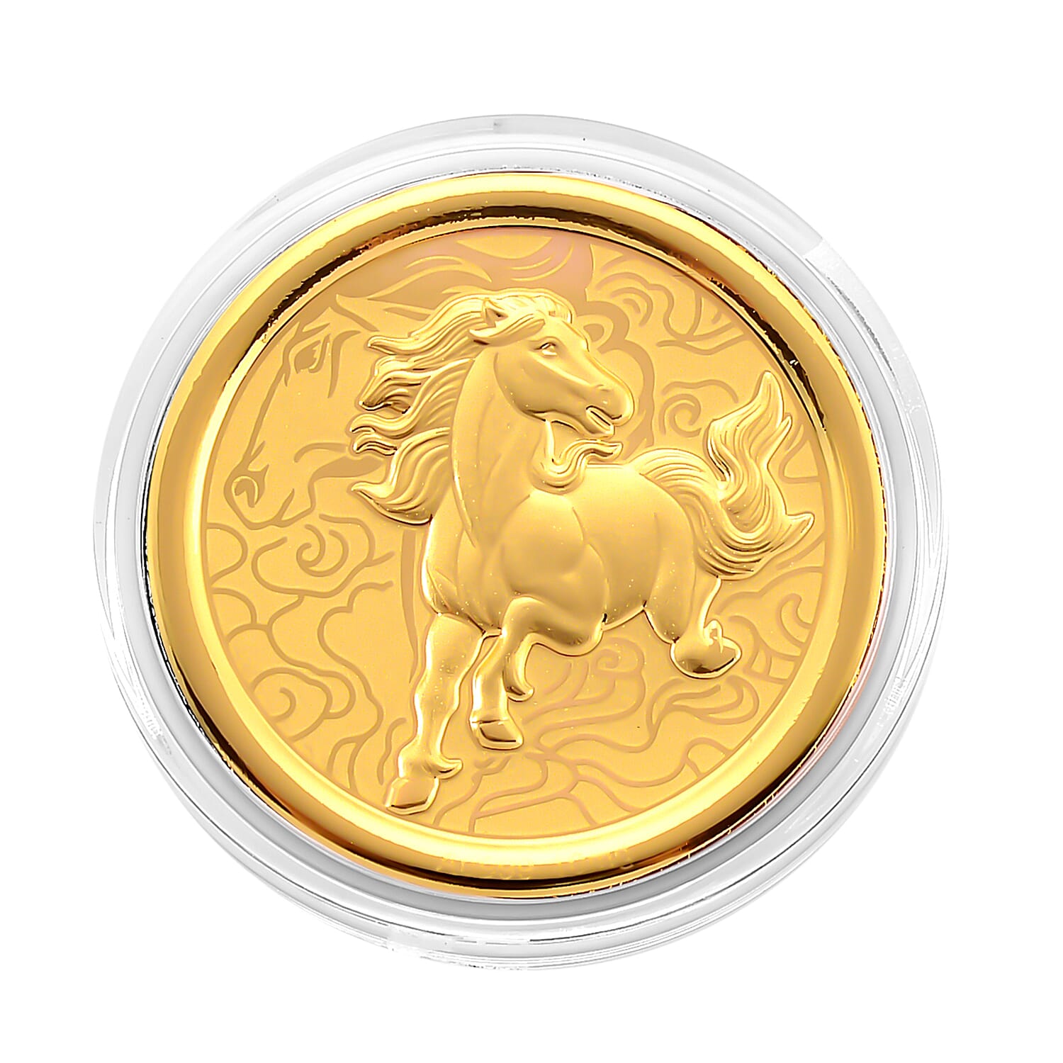 24K Yellow Gold (99.9% Purity) Chinese Zodiac Disc (30mm) - Horse 8359036 0