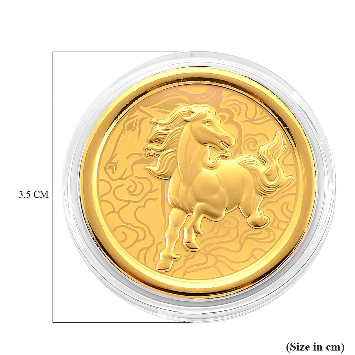 24K Yellow Gold (99.9% Purity) Chinese Zodiac Disc (30mm) - Horse 8359036 6