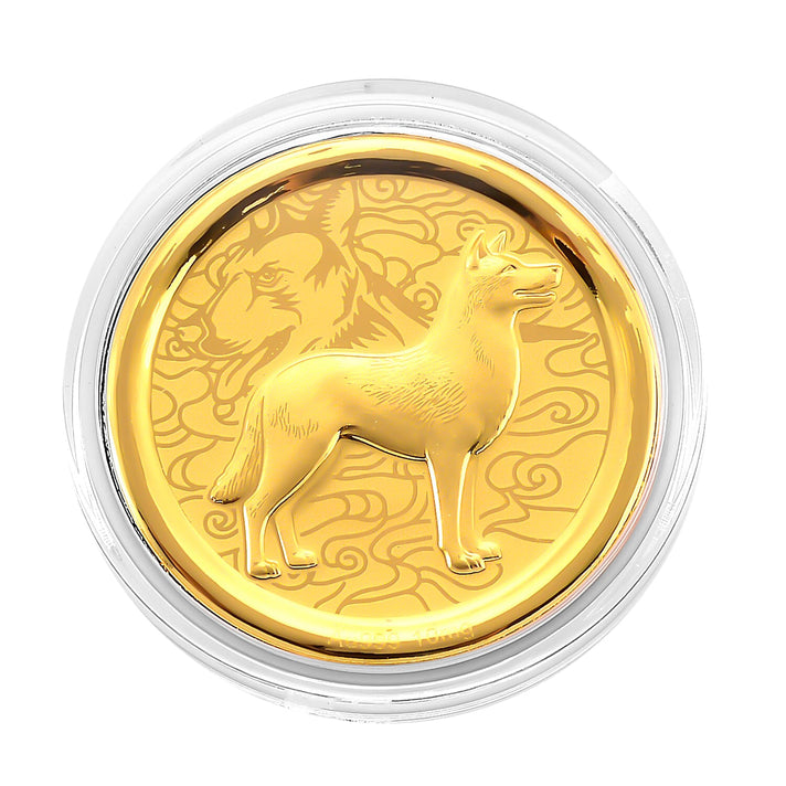 24K Yellow Gold Chinese Zodiac Dog Coin (30mm) 8359040 1
