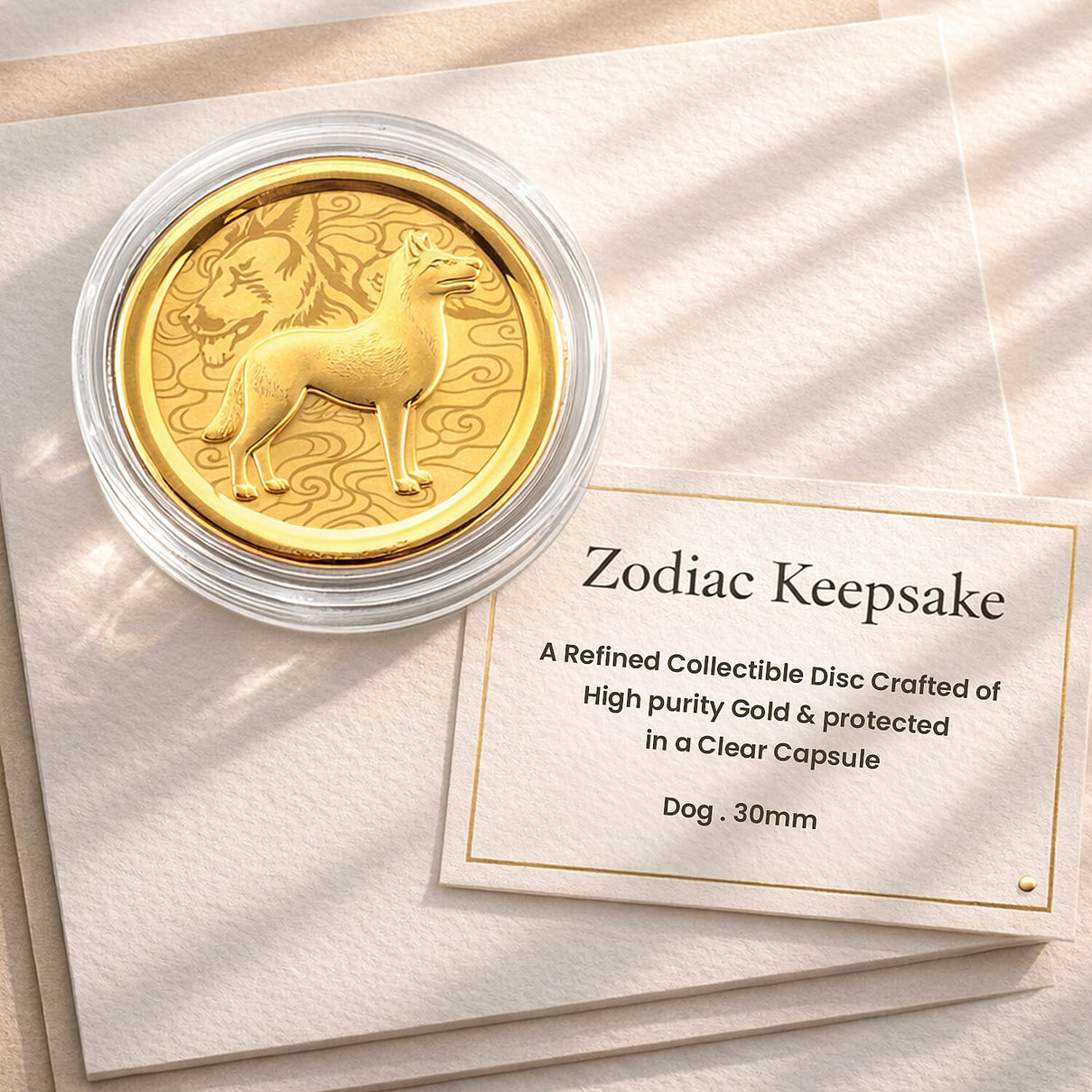 24K Yellow Gold Chinese Zodiac Dog Coin (30mm) 8359040 4