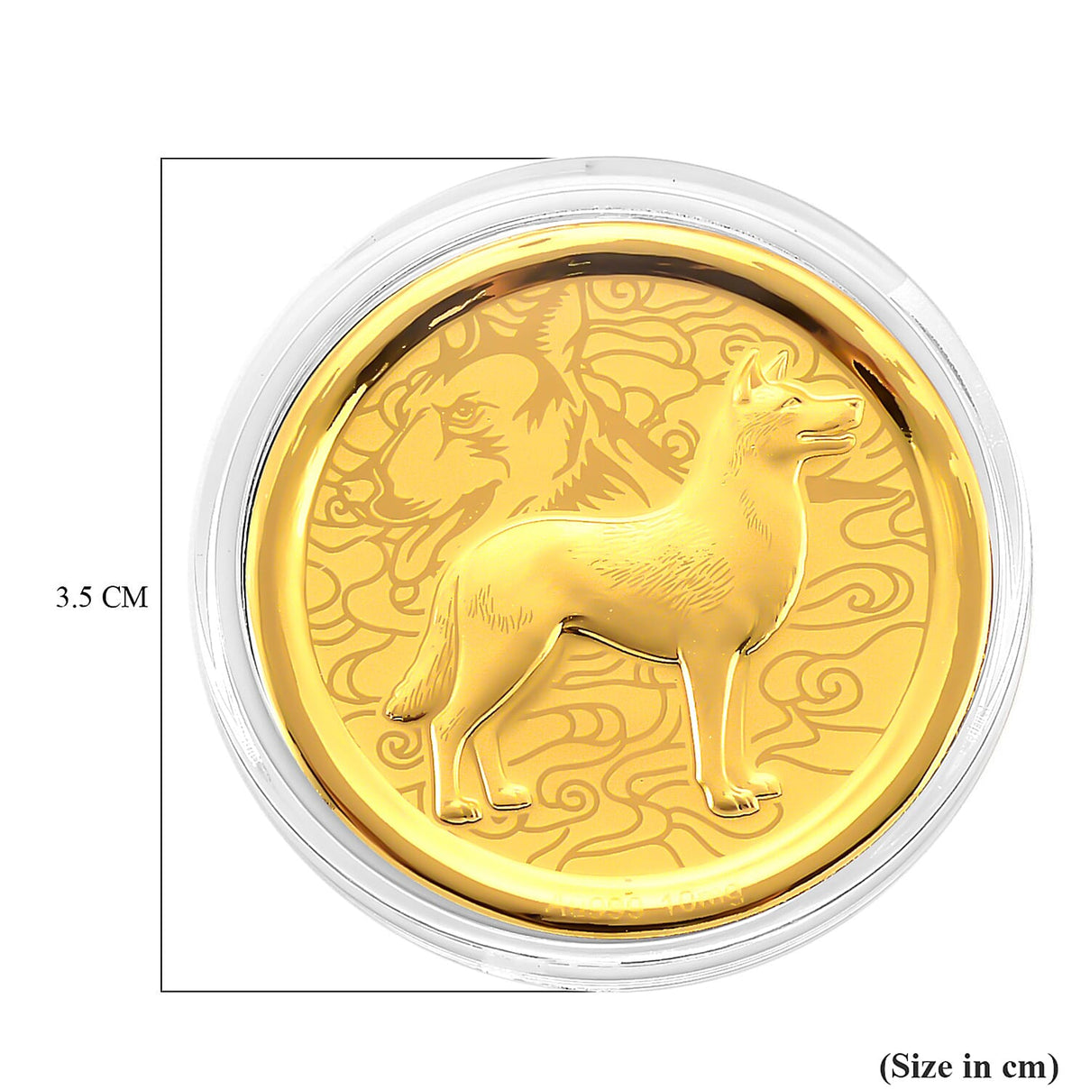 24K Yellow Gold Chinese Zodiac Dog Coin (30mm) 8359040 6