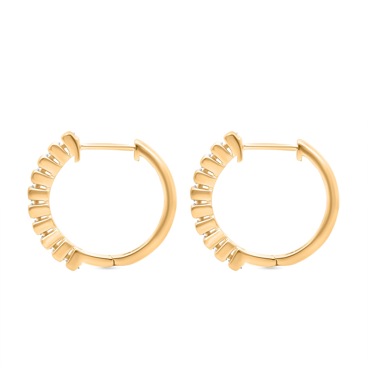 LUXURIANT 1 Ct. Lab Grown Diamond Hoop Earrings in 18K Vermeil Yellow Gold Sterling Silver 8359073 4