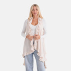 La Marey Knit Waterfall Cardigan (One Size) - Beige_8359115