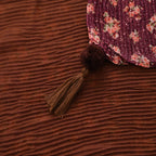 Limited Collection Reversible Floral Shawl (70 x 180 cm) - Dark Purple & Brown_8359323_3