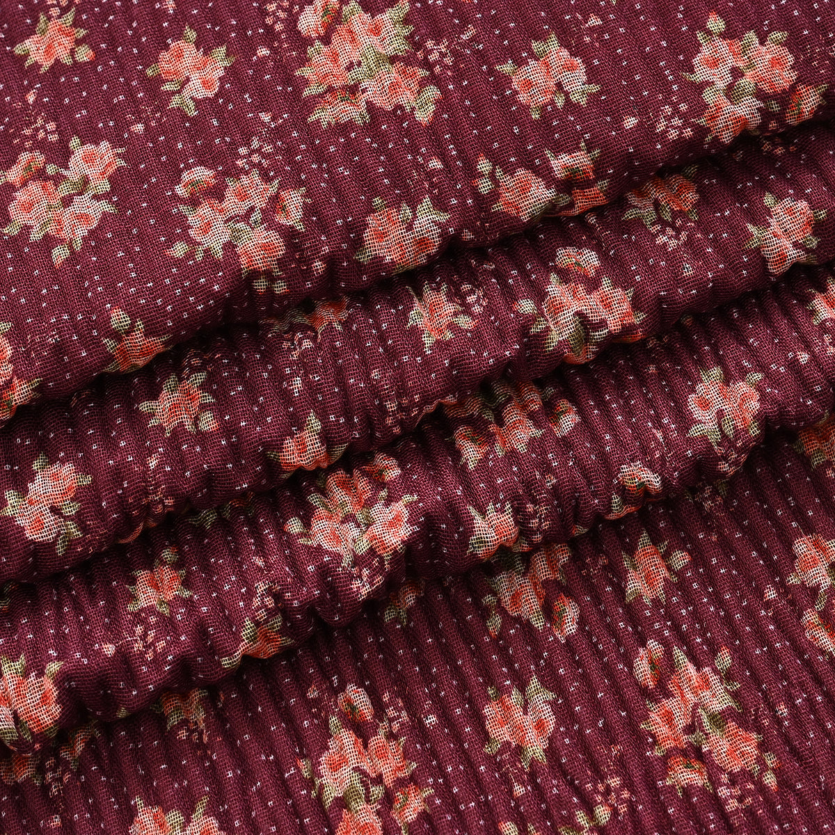 Limited Collection Reversible Floral Shawl (70 x 180 cm) - Dark Purple &amp; Brown V32520934 6