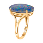 Close Out Deal- 9K Yellow Gold AAA Australian Boulder Opal Solitaire Ring 9.00 Ct, Gold Wt. 3.00 Gms._8359466_3